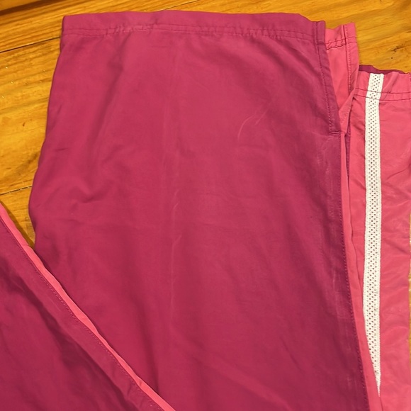 XL Nike pink white side stripe 4-pocket split ankle athletic track jogger pants - Picture 10 of 14